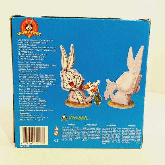 Looney Tunes Bugs Bunny 3D Puzzle 61pc - Wrebbit - Picture 2 of 3